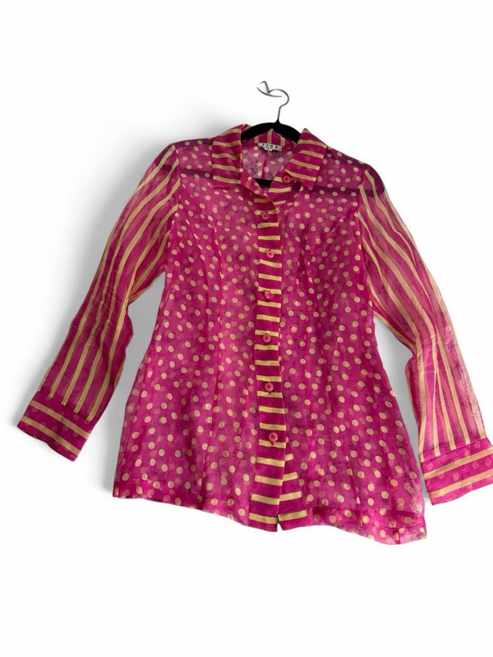 Zion Pink Gold Polka Dot Button-Front shirt